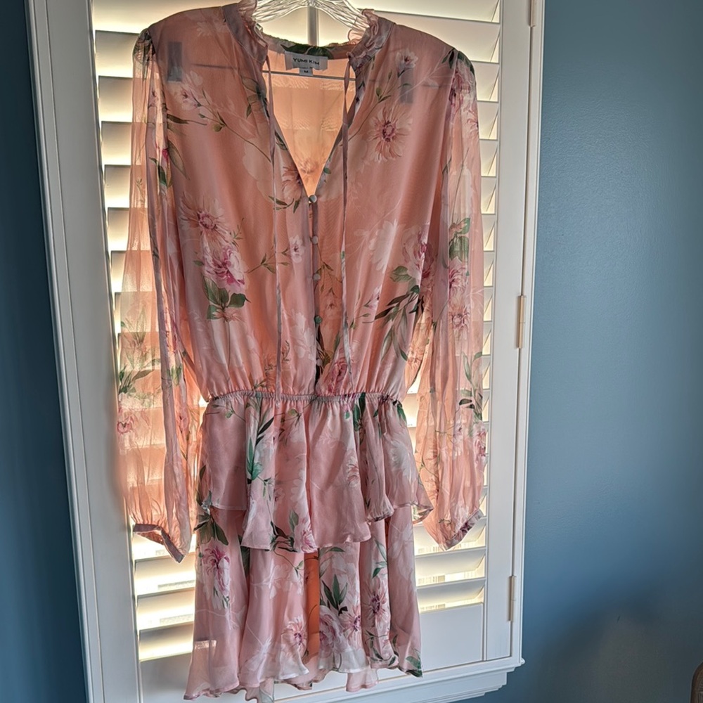 Floral Pink Ruffle Dress - Picture 3 of 5